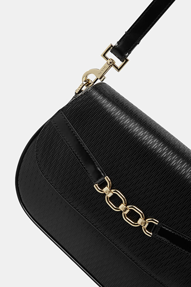 SİYAH MONOGRAM DERİ ÇANTA - 2