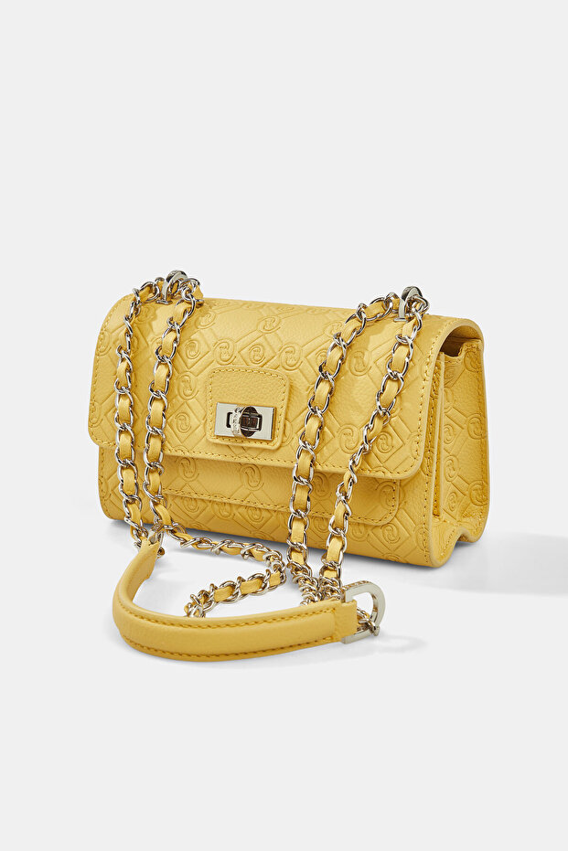 SARI MONOGRAM DERİ ÇANTA - 6