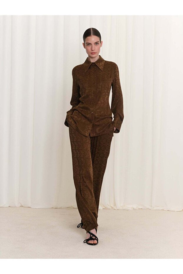 Yakalı Oversize Gömlek - 1