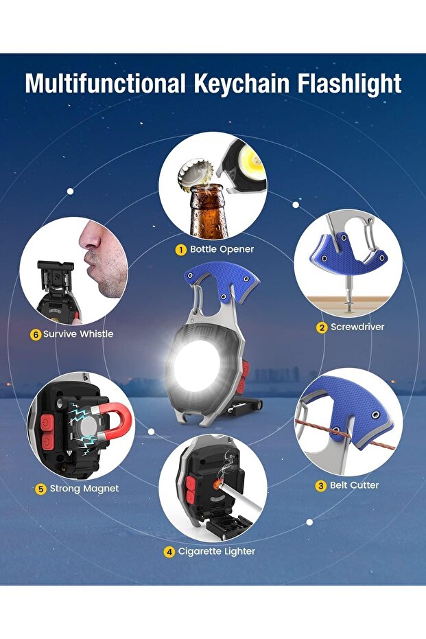 مصباح تخييم مزود بـ 6 أدوات مهمة مدمجة - 5