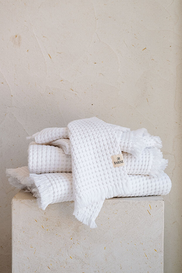Eye Waffle Towel White 100X150