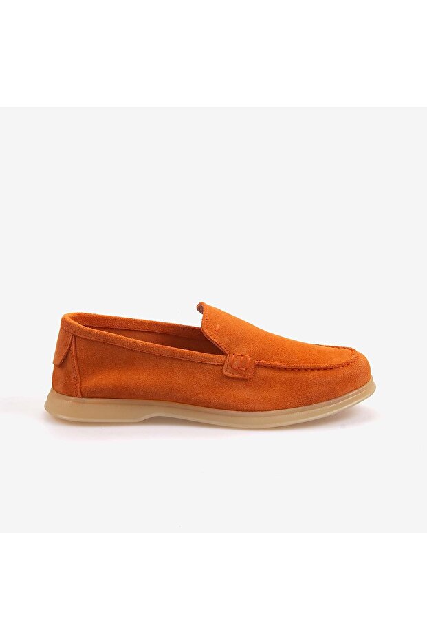 Women's Orange Suede Loafer 0172