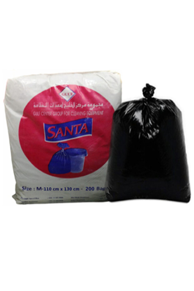 Plast Tech HDPE Plastic Garbage Bag 200-Piece, 110 cm x 130 cm Size, Black