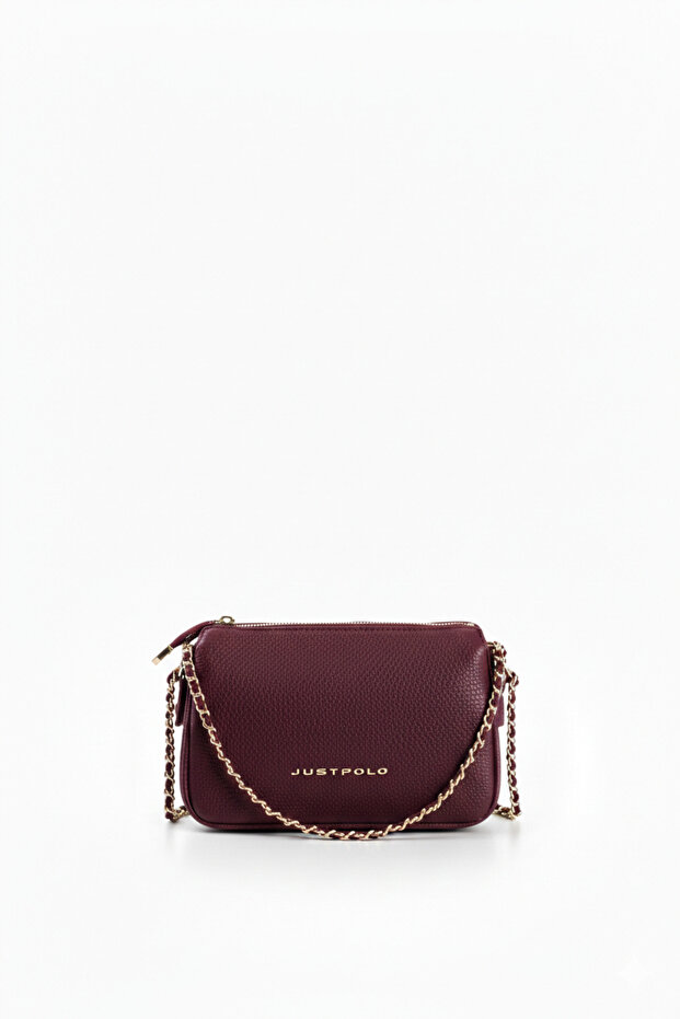 4-Compartment Medium Size Women's Shoulder Bag with Gold Chain and Accessories 7028