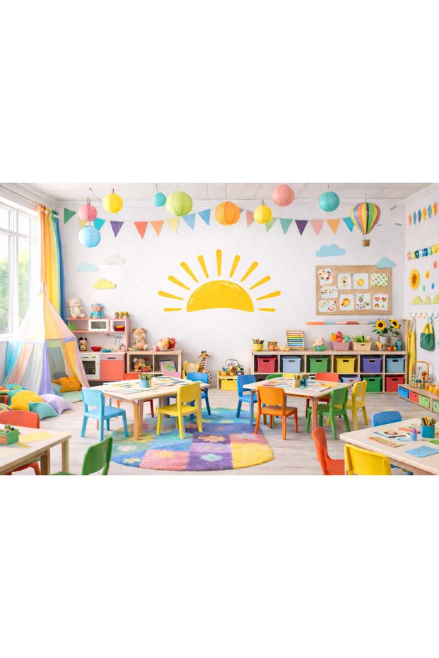 Sun Wall Sticker Minimal Decorative Wall Sticker Living Room Bedroom Baby Kids Room Room Decor