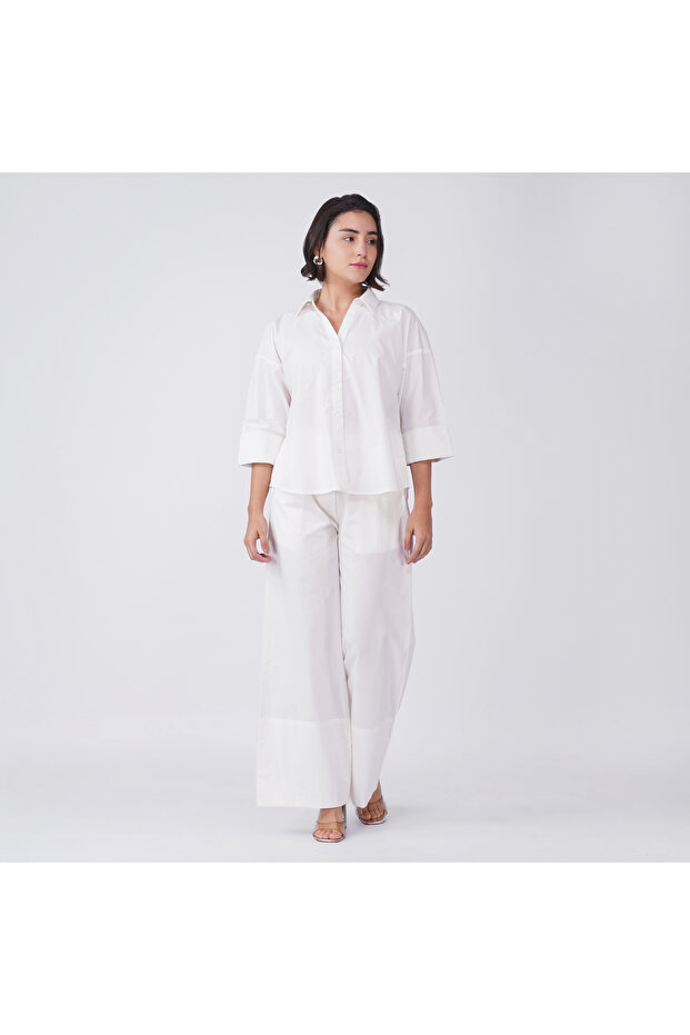 White Cotton Poplin Co-Ord Set