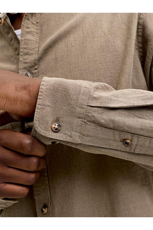 JJESUMMER LINEN BLEND SHIRT L/S SN Falcon - 5