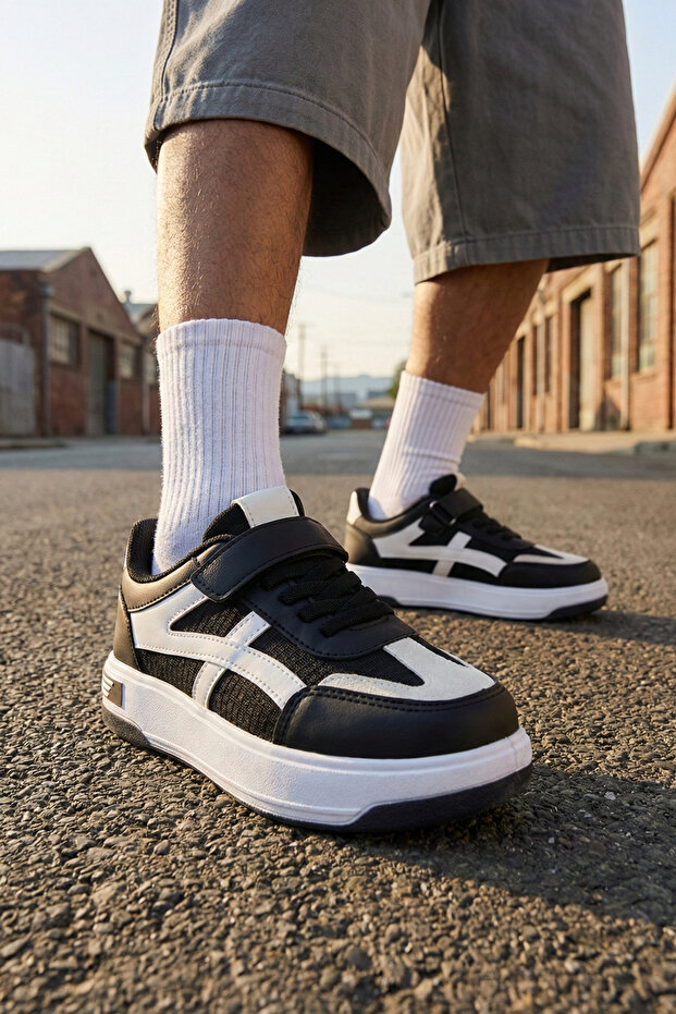 Boys' Sports Shoes with Closed Front, Velcro Laces, Breathable Memory Foam, Flexible Sole Sneaker