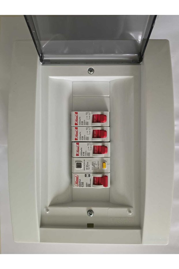 Complete electrical panel for 2-room apartment, 3 circuits, 8 modules, applied