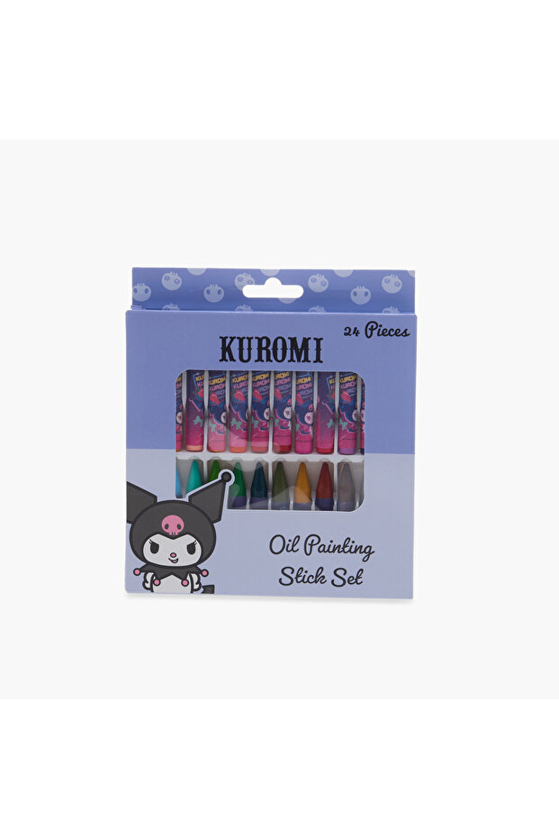 Oil Painting Stick Set with Kuromi Print - 24 Colours