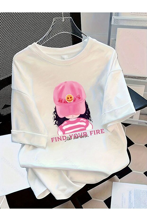 Women's Text Printed T-Shirt – Round Neck, Short Sleeve, Casual