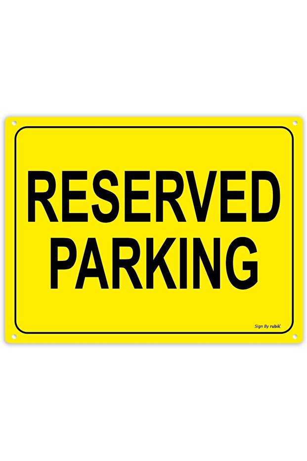 1-Pack Acrylic Reserved Parking Sign 20x15cm A5 Size Yellow/Black