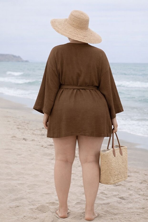 Plus Size Muslin Kimono - 2