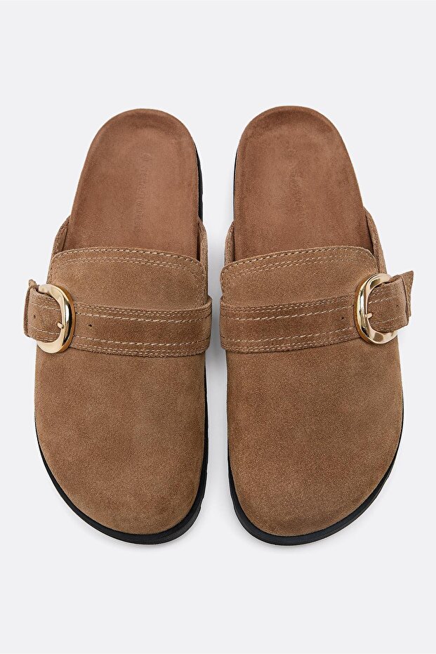 Leather backless clogs - 2