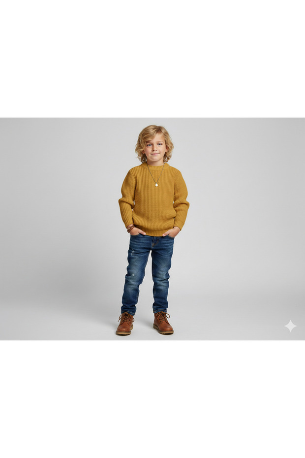 Boy's Crew Neck Thessaloniki Knitted Sweater (Ages 2-13)