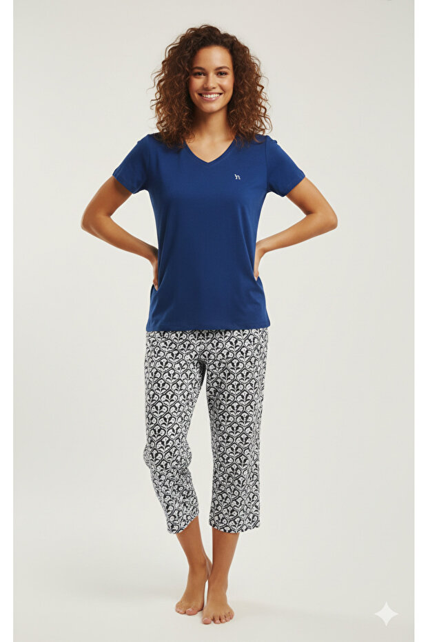 Soft Viscose Capri Pajama Set - 1