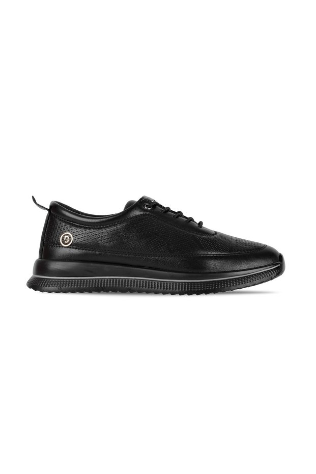 Fliy Women's Genuine Leather Rubber Laced Patterned Sports Shoes Sneaker 4384