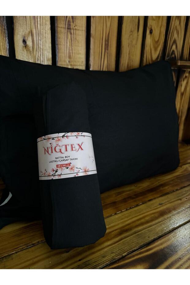 Single Black Elasticated Sheet Set - 100 X 200 - 2