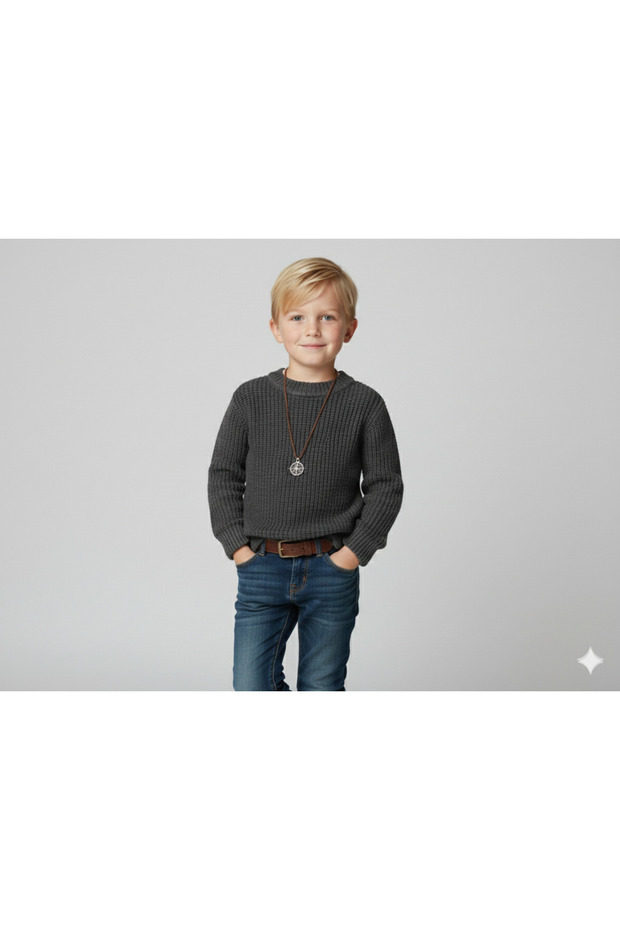 Boy's Crew Neck Thessaloniki Knitted Sweater (Ages 2-13)