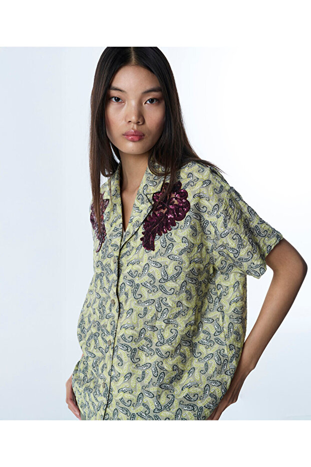 PAYET İŞLEMELİ GÖMLEK - 1