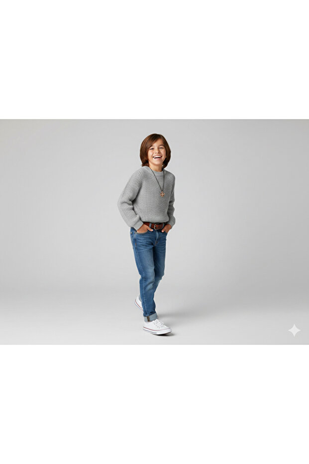 Boy's Crew Neck Thessaloniki Knitted Sweater (Ages 2-13)