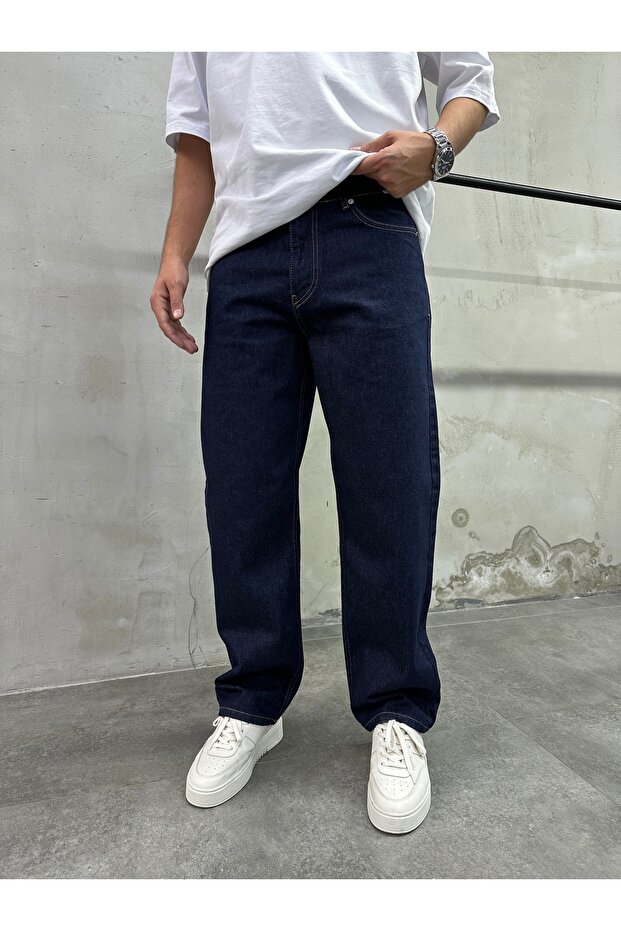 Men's Baggy Fit Blue Washed Jeans