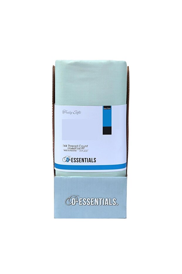 D-Essentials Solid Fitted Sheet 200x200cm Celadon - 3