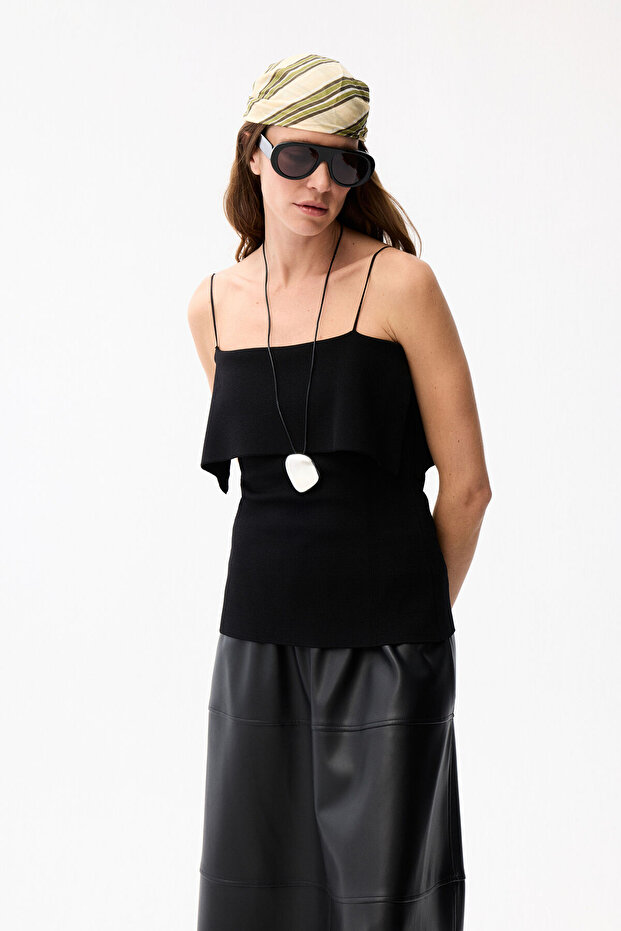 İp Askılı Triko Bluz - 3