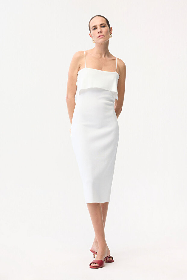 İp Askılı Triko Elbise - 3