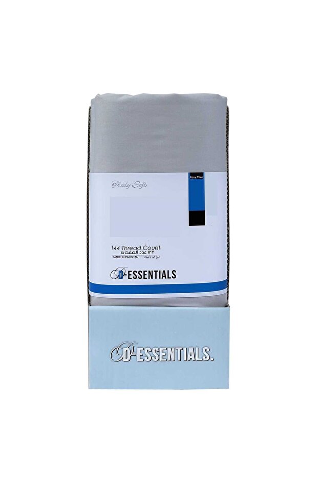 D-Essentials Solid Fitted Sheet 180x200cm Silver - 1