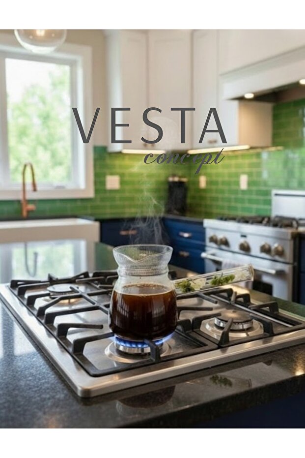 Heat Resistant Borosilicate Glass Coffee Pot - Special Flower Handle Design - 400 ml