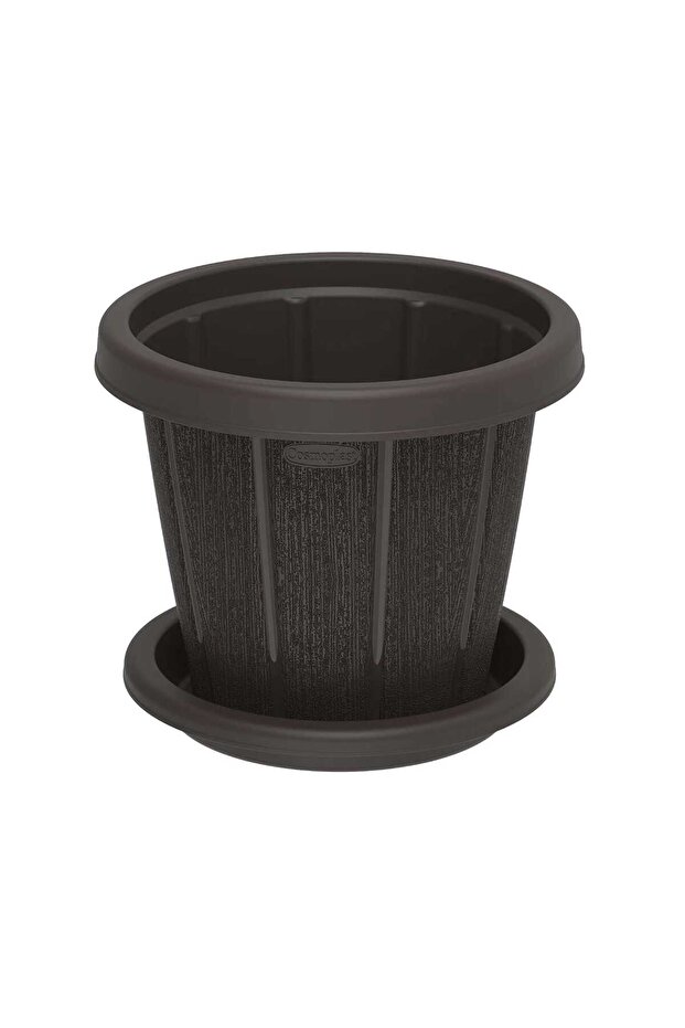 Cedargrain Flowerpot with Tray 8"