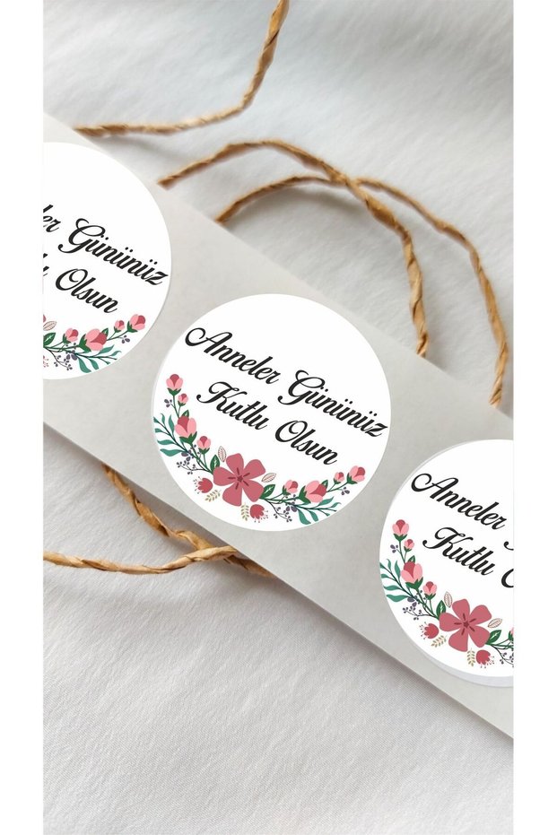 Mother's Day Floral Pink Sticker - 24 Pieces Decoration, Gift, Packaging Sticker Ag8