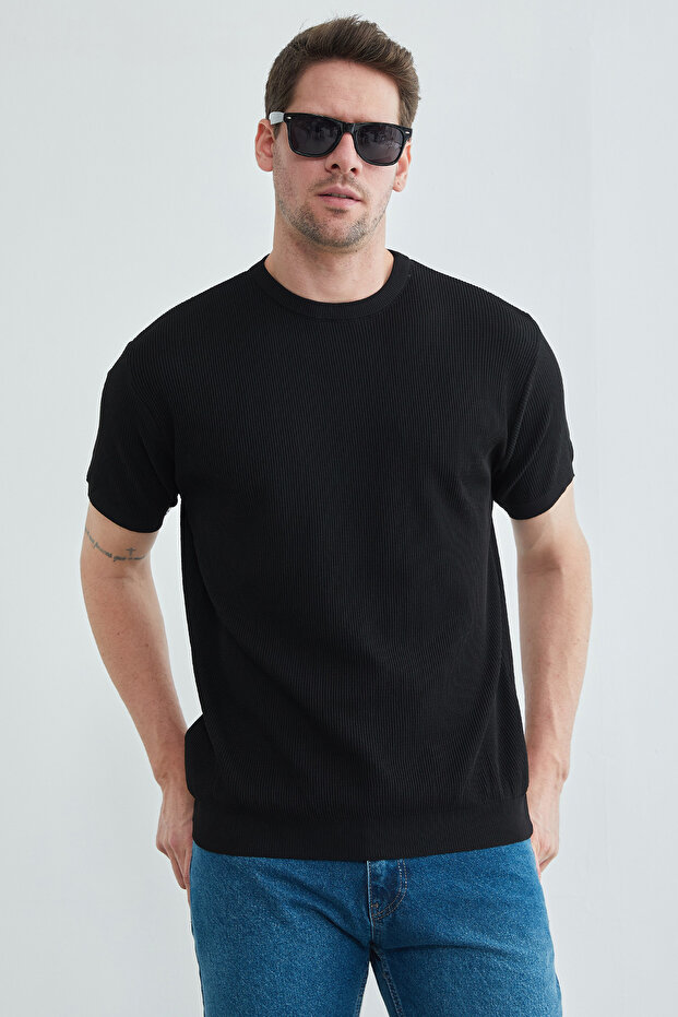 Thessaloniki Knitted Patterned Knitwear T-Shirt