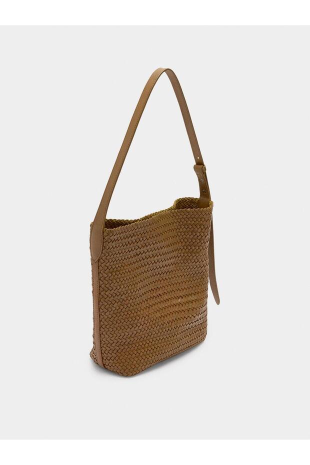 Kadın Örme Deri Omuz Çantası - 5