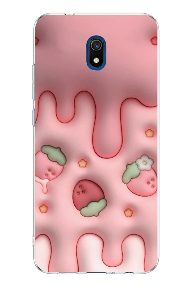حافظة سيليكون مطبوعة على شكل كعكة الفراولة متوافقة مع Redmi 8A - 1