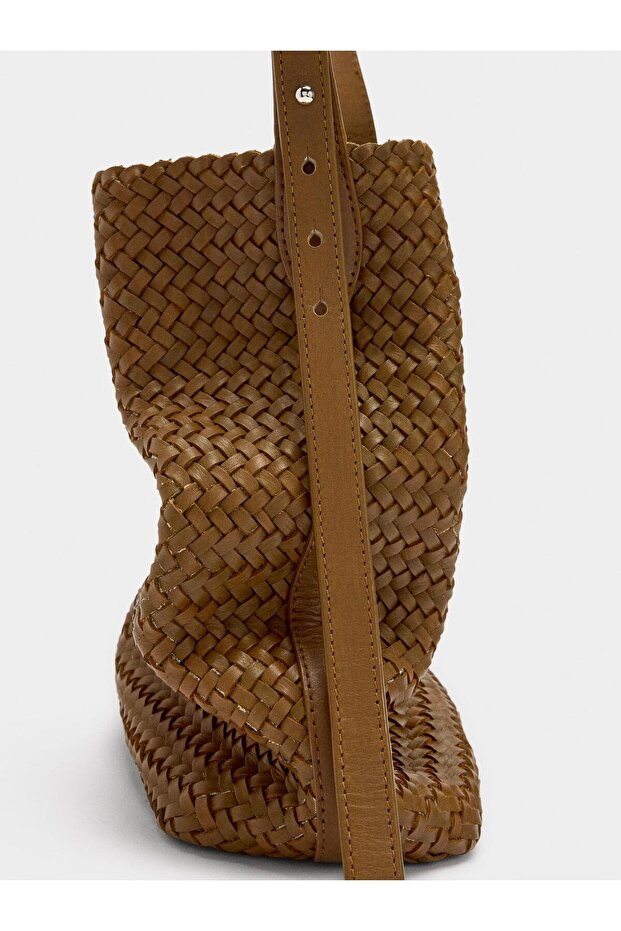 Kadın Örme Deri Omuz Çantası - 4