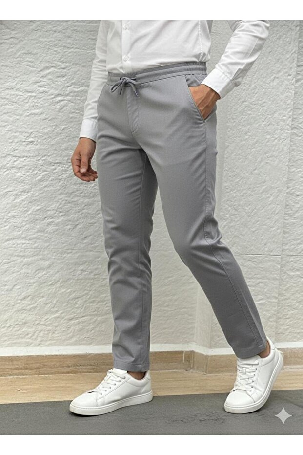 بنطلون رجالي من القطن المنسوج برباط من JOGGER REGULAR FIT