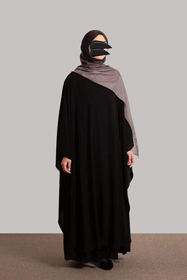 Long Cape Double Set - Black