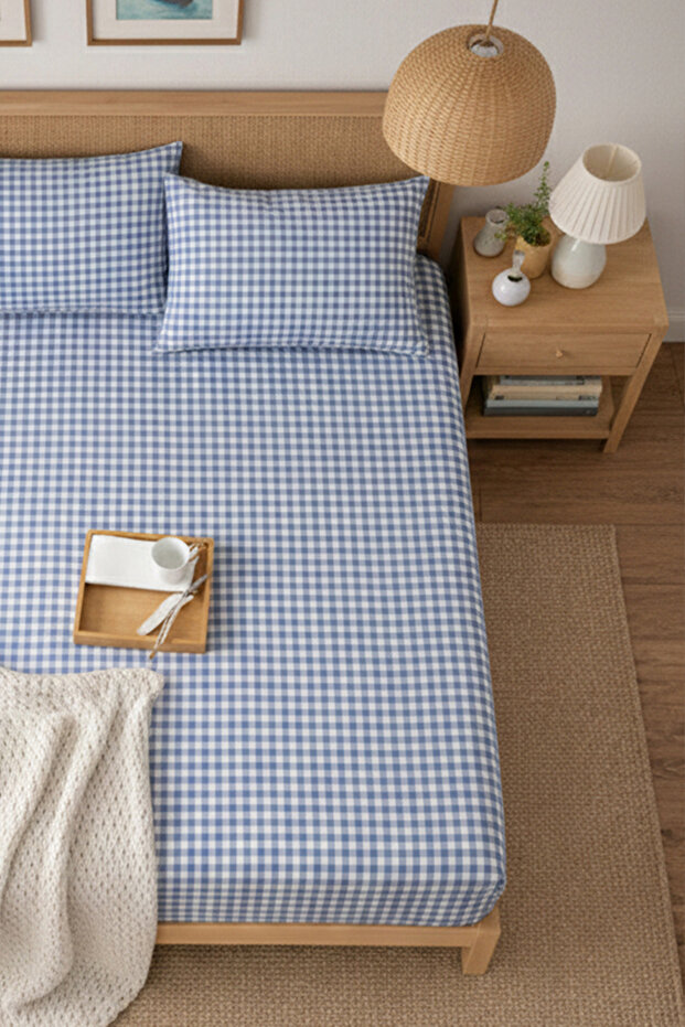 Pöti Kare Patterned Fitted Sheet Set - Single/Double/King Size - 7