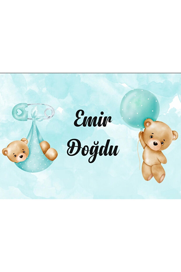 Cute Bear Themed Baby Welcome Banner 50X70 cm