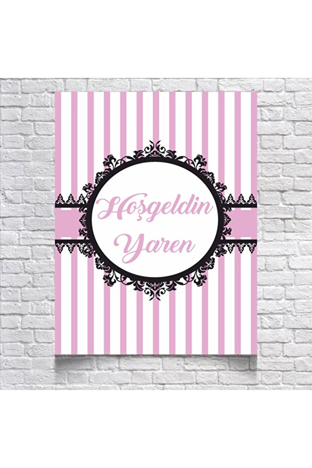 Pink Striped Baby Shower Banner 100X150 cm