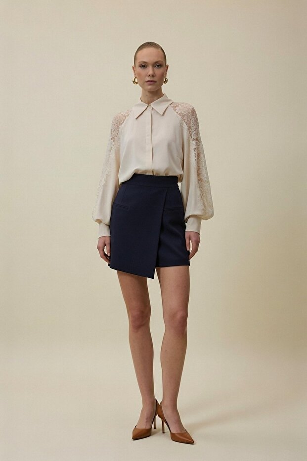 Talia Şort Etek - Lacivert - 2