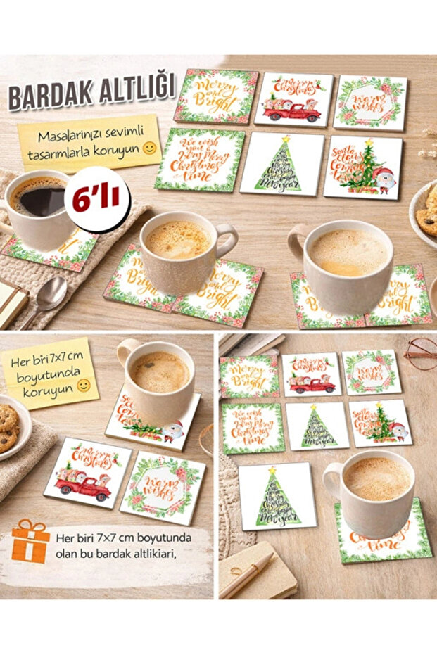 Santa Claus 7X7 – Set of 6 Decorative Square Design