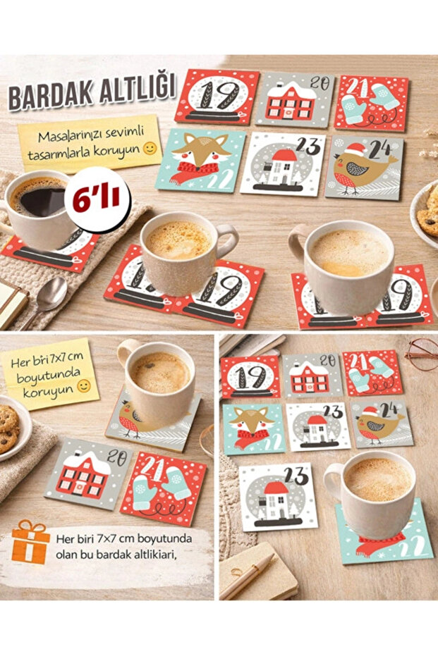 Christmas Themed 8 7X7 – Set of 6 Decorative Square Design