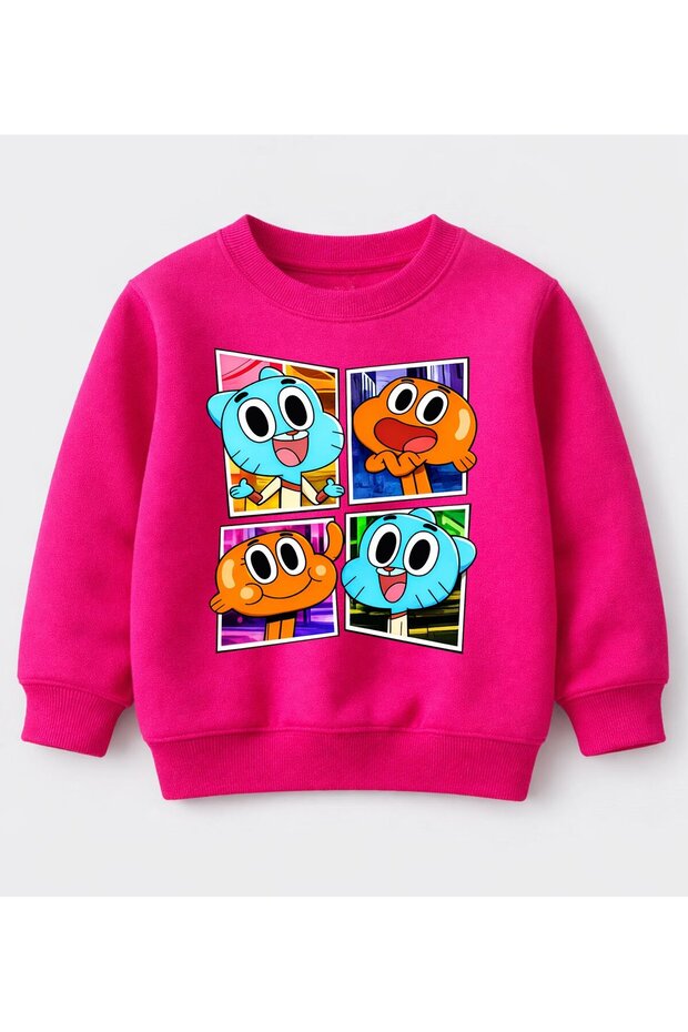 Sweatshirt Gumball and Darwin 4 Photo Printed Cotton 3 Yarn Non-Fleece Sweatshirt
