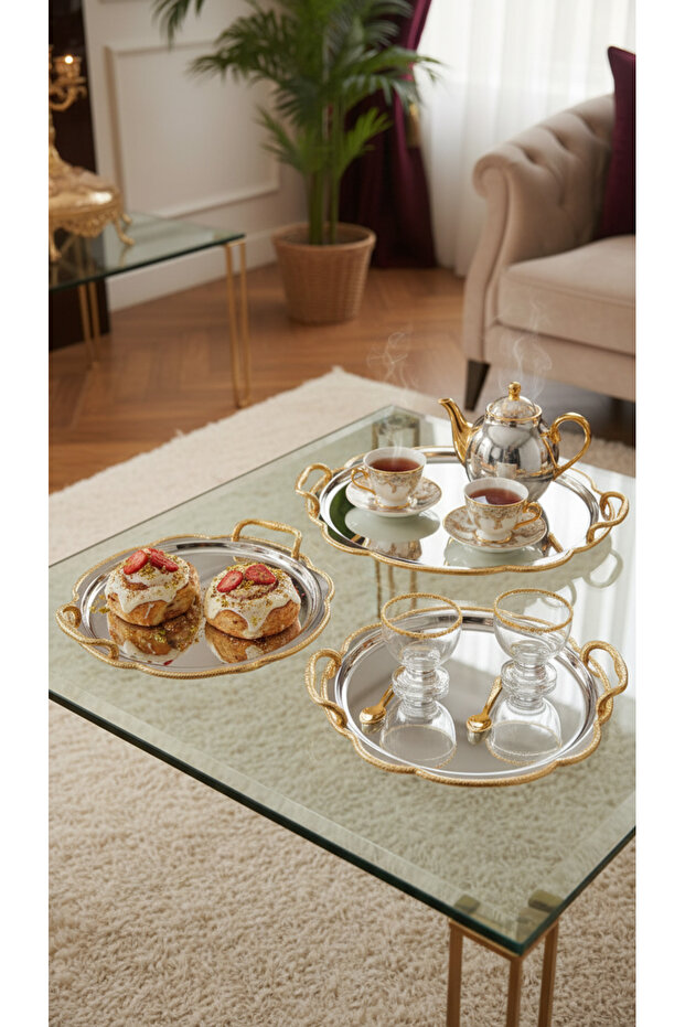 Multi-purpose serving tray set - 6