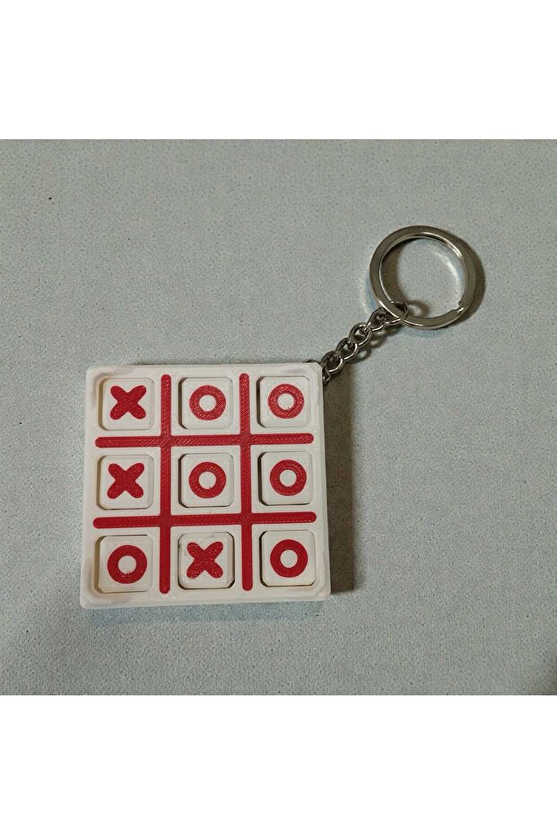 Movable Xox Game Keychain - Stress-Relieving Fun Tic Tac Toe Brain Teaser - Bag and Key Ornament