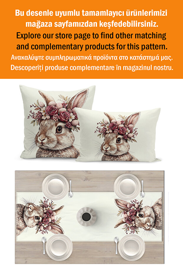 Spring Series 140X40 cm Digital Printed Runner (Spring Easter Easter) - 3