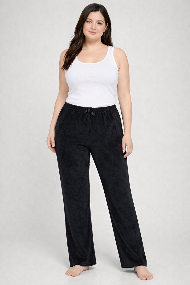 Kadife tek alt , Siyah - 1